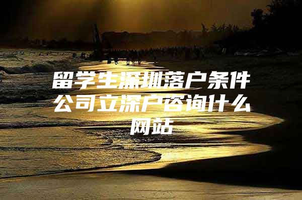 留學(xué)生深圳落戶條件公司立深戶咨詢什么網(wǎng)站