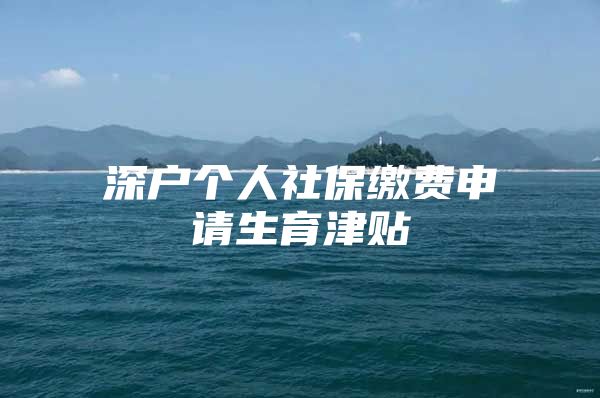 深戶個(gè)人社保繳費(fèi)申請(qǐng)生育津貼