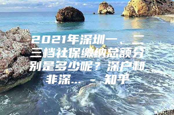 2021年深圳一、二三檔社保繳納總額分別是多少呢？深戶和非深... - 知乎