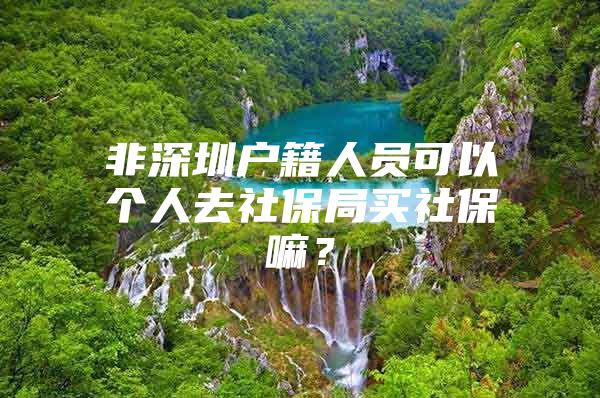 非深圳戶籍人員可以個(gè)人去社保局買社保嘛？