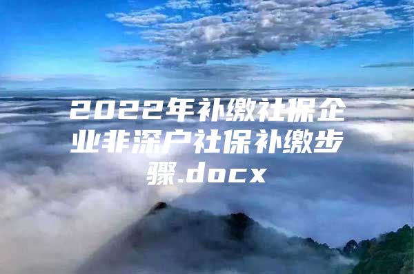 2022年補繳社保企業(yè)非深戶社保補繳步驟.docx