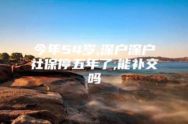 今年54歲,深戶深戶社保停五年了,能補交嗎