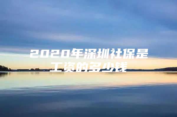 2020年深圳社保是工資的多少錢