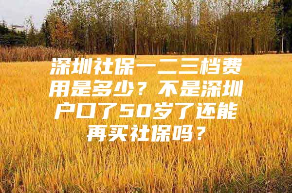 深圳社保一二三檔費(fèi)用是多少？不是深圳戶口了50歲了還能再買社保嗎？