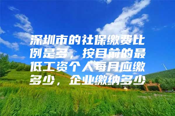 深圳市的社保繳費比例是多，按目前的最低工資個人每月應(yīng)繳多少，企業(yè)繳納多少