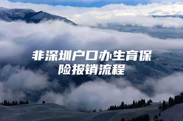 非深圳戶口辦生育保險報銷流程