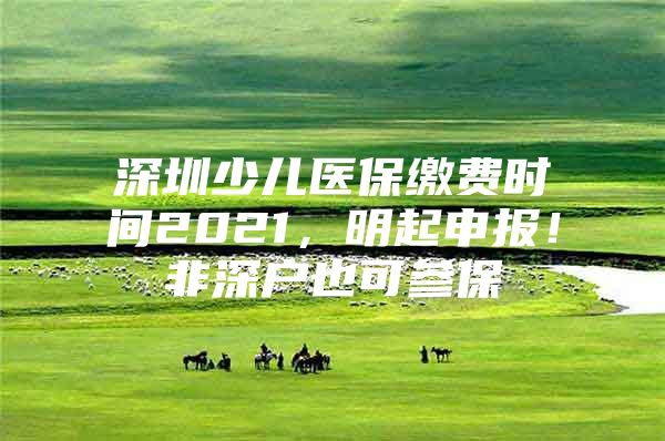 深圳少兒醫(yī)保繳費時間2021，明起申報！非深戶也可參保