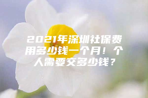 2021年深圳社保費用多少錢一個月！個人需要交多少錢？