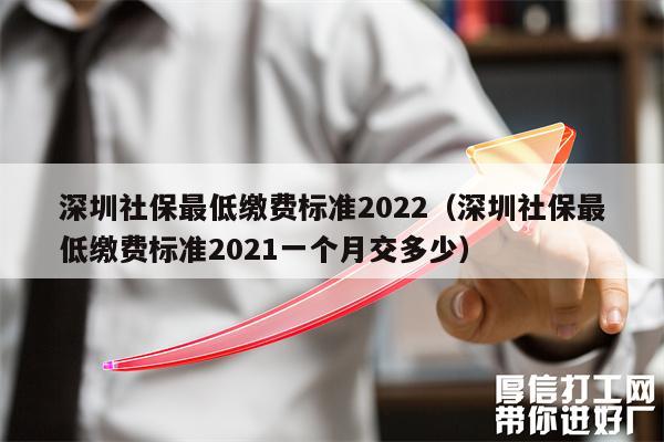 深圳社保最低繳費(fèi)標(biāo)準(zhǔn)2022（深圳社保最低繳費(fèi)標(biāo)準(zhǔn)2021一個(gè)月交多少）